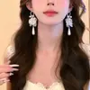La Vida Es Como un Sueño~ Pendientes Retro Exquisitos de Circonita y Perlas, Pendientes de Lujo Ligero y Elegantes con un Sentido de Nobleza, Adecuados para Banquetes de Alta Sociedad