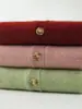 Cardigã 100% caxemira pura para mulheres, outono/inverno, estilo relaxed, gola redonda, gola V, cor sólida, peça de tricô para usar por cima, suéter vermelho vintage