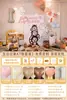 Decoración de Primer Cumpleaños de Bebé Escena Decoración Globo Tablero Kt Versión Familiar Globo Digital Dibujo Animado Hecho a Mano Pared de Fondo