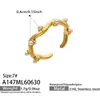 Anillo de Perla Envuelto en Curva Irregular, Acero Inoxidable Chapado en Oro de 18 Quilates, Popular en el Extranjero, Estilo Suave, Elegante Accesorio para la Mano