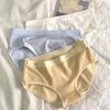 Nova Roupa Íntima Feminina Roupa Íntima de Algodão Puro Feminina Roupa Íntima Sem Costura Confortável Respirável Cor Sólida Simples Doce Calcinhas de Cintura Média