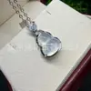 Atacado Banhado a Prata Incrustado Calcedônia Verde Gelo Pequeno Pingente de Cabaça Ágata Rosa Estilo Versátil Colar de Jade Joias Estilo Chinês