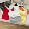 Design Estilo Hot Girl, Camisola Falsa de Duas Peças com Strass e Bojo, Caimento Justo, Valoriza a Silhueta, Novo Estilo de Verão, Peça de Sobrepor, Costas Bonitas