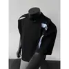 Verano 2025 Nueva Moda Masculina Marca de Tendencia Diseño de Bloques de Color Rayado Cuello Redondo Manga Corta Camiseta Superior