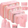 Conjunto de Armazenamento para Viagem Amazon Bolsa de Armazenamento para Viagem Conjunto de Oito Peças Bolsa de Armazenamento para Organização de Roupas de Viagem