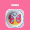 Conjunto de Tigela e Colher Infantil de Fibra de Bambu Desenho Animado Fofo Tigela para Refeição de Bebê Personalizada Tigela de Arroz Tigela de Sopa