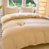 Juego de sábanas de cuatro piezas, funda de edredón, juego de tres piezas para dormitorio individual de estudiante de invierno, funda de edredón individual cepillada, ropa de cama de dibujos animados