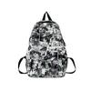 Mochila para Estudante do Ensino Médio Meninos Ins Tendência Legal Personalizada Grafite Mochila para Estudante Universitário Feminina Casual Simples Mochila Versátil