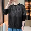 Sudadera de manga larga con degradado estilo americano para hombre, nueva colección primavera/otoño/invierno 2026, corte holgado, cuello redondo, casual y versátil