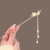 Jade Coelho Hairpin Feminino Antigo Hanfu Headwear Walking Tassel Jade Hairpin Pearl Crianças Bonito Cheongsam Novo Hairpin Chinês