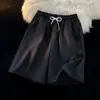 Shorts Casuais Largos Retos Estilo Rua Japonês de Verão para Mulheres, Shorts Finos de Cinco Pontos Unissex para Homens