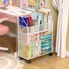 Estante de almacenamiento debajo del escritorio, estantería móvil con ruedas, carrito de uso doméstico para al lado del escritorio, estante de almacenamiento de libros multicapa de pie