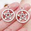 Set Europeo y Americano Transfronterizo de 15 Piezas de Colgantes de Aleación de Estrella Hueca Plateada Antigua, Luna, Lobo, Búho Accesorios para Joyería DIY Materiales