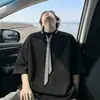 Camiseta de Verano para Hombre con Cuello de Pico y Mangas Cortas de Diseñador a la Moda Estilo Americano Resistente Fresca de Media Manga Marca de Moda 2026 Nueva Esencial