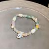 Pulsera Coreana de Cuentas de Color Pulsera Nicho de Flores Diseño Pulsera de Dopamina Estilo Personalizado Versátil Joyería Tejida