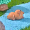 Micro-paisaje linda caricatura capibara pequeño capibara adornos para sala de estar manualidades decorativas creativas de resina pequeños adornos