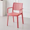 Silla de Comedor de Plástico Transpirable con Diseño Nórdico Hueco, Engrosada y Apilable, Adecuada para Comedor y Estudio en Casa, Cómoda para Sentarse Largo Tiempo, Silla de Ocio con Respaldo