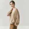 Suéter de cachemira suave y elegante con cuello en V, diseño calado y estampado de hojas, nueva colección otoño/invierno 2026, prenda base para mujer