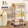 Carrinho Porta-Objetos de Acrílico, Organizador de Lanches de Chão, Armazenamento Móvel de Múltiplas Camadas para Cozinha, Banheiro e Cabeceira