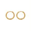 Brinco estilo francês simples combinando com tudo anel brincos redondos aço titânio 18K textura de ouro brincos F462