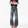 Jeans para Hombre con un Estilo Elegante, Ligeramente Acampanado, Corte Slim Fit, Look Casual que te Hace Ver Más Delgado y con Piernas Más Largas, con un Diseño Curvo Único, Pantalones Rectos de Pierna Ancha de Moda