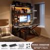 Mesa para Computadora de Escritorio Habitación Hogar Escritorio Mesa Integrada con Estantería Escritorio de Oficina Tablero Perforado Juego de Mesa y Silla para E-Sports