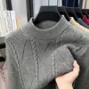 Suéter Grueso de Punto para Hombre [Estilo Old Money] Talla 6, Suéter con Cuello, Abrigo Grueso y Cálido para Papá