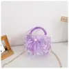 Bolsa Infantil, Estilosa e Doce, com Laço, Bolsa de Mão com Alça de Ombro para Meninas, Mini Bolsa Transversal Fofa com Corrente para Meninos e Meninas
