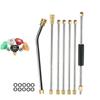 Lanza de extensión para hidrolavadora de alta presión transfronteriza 1/4 lanza de extensión de acero inoxidable lanza de limpieza de aire acondicionado juego de siete piezas 4000psi