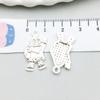1 nuevo colgante colgante serie copo de nieve muñeco de nieve navideño plateado brillante accesorios para collar pulsera DIY