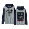 Comércio exterior Moletom com capuz masculino e feminino Espada Vento Lendário Berserk Cor de contraste forrado de lã Suéter Casal