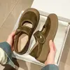 Zapatos Birkenstock de Velcro para Mujer, Nuevos Otoño 2025 Zapatos Mary Jane de Gamuza con Suela Gruesa, Zapatos Poco Profundos Slip-On para Mujeres Embarazadas