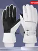 Guantes de Esquí Sencillos y Elegantes con Pantalla Táctil, Adecuados para Ciclismo al Aire Libre, Protección contra el Frío Invernal, Cálidos y Engrosados con Forro Polar, Guantes Térmicos para Montañismo