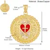 L90 Accesorios para Joyería DIY Vintage Europeo y Americano Encaje de Esmalte con Diamantes Colgante Redondo Chapado en Oro Accesorios para Collares Hechos a Mano