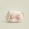 Moda Primavera y Verano Versátil Dulce Femenina Bolso Cuadrado Pequeño Bolso Cruzado para Mujer Bolso Nube Plegado Bolso con Lazo