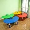 Conjunto de Mesa e Cadeiras Infantis Jardim de Infância Mesa de Plástico Mesa Brinquedo de Leitura para Bebê Mesa de Estudo para Casa Mesa Lua com Elevação