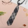 Corbata pequeña JK para mujer, estilo universitario, a cuadros, uniforme japonés holgado para hombres y mujeres, estudiantes, camisa, corbatas cortas de moda