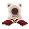 2026 Nuevo Modelo Sombrero de Peluche de Oso a Prueba de Frío y Cálido, Bufanda y Guantes Todo en Uno para Mujer, Sombrero Grueso de Invierno para Ciclismo con Protección para las Orejas