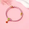Pulsera Zongzi de Hortensia del Día de Mayo, Nueva Cuerda Roja Tejida a Mano para Niños y Bebés, Pulsera de Cuentas DIY de Alta Calidad