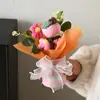 Amazon Transfronterizo Diosa Hilo de Tejer Cubo Ramo de Flores Artificiales Decoración Girasol Esponjoso Pequeño Regalo Venta al por Mayor Transfronteriza