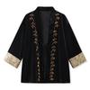 Novos Tops de Estilo Chinês para Outono e Inverno, Novo Design com Decote V e Amarração com Pedraria, Jaqueta de Viscose M9172