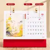 Calendário Mensal de Mesa Personalizado Ano do Carneiro 2027 Suporte de Mesa Calendário Criativo para Check-in e Anotações Hot Stamping Publicitário Personalizado