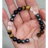 Pulsera de cuentas de Ojo de Tigre venta caliente transfronteriza europea y americana pulsera de cuentas de piedra de gal gallo negro cuerda elástica vintage negocio al por mayor