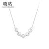Xigu D0102 Plata S925 estilo frío retro collar redondo personalidad femenina cadena simple para clavícula