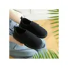 Zapatos caseros antideslizantes para interior y exterior con apertura grande, suela suave, pantuflas silenciosas de lino con velcro, ligeros para hombres y mujeres de mediana edad y mayores