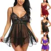 Lencería Erótica de Comercio Exterior Transfronterizo, Lencería Sexy Europea y Americana para Mujer, Camisola Transparente con Abertura Delantera, Venta al por Mayor desde el Fabricante