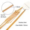 Cadena para Clavícula de Acero Inoxidable Chapado en Oro al Vacío en Horno de 18K Cadena Retorcida para Mujer 40+5 Collar de Acero de Titanio Cadena de Labios y Girasol