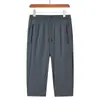 Pantalones Cortos Populares de Tres Colores, Pantalones Finos de Seda Helada de Secado Rápido para Verano, Pantalones Deportivos Casuales Sueltos de Talla Grande para Hombre, de Tres Cuartos