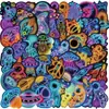 50 pegatinas de graffiti espacial neón para decoración DIY de teléfonos móviles, computadoras, materiales de agenda impermeables y pegatinas de regalo