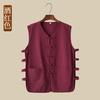 Top de Verão para Meia-Idade e Idosos Colete de Algodão e Linho Colete Vestido Tang Estilo Chinês Moletom Tai Chi Kung Fu Solto Casual Camisa para Cabeça Velha